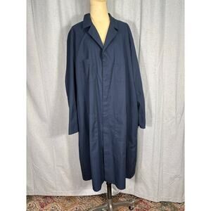 Red Kap Long Shop Coat Lab Jacket Button up Size 52 Reg Navy Blue